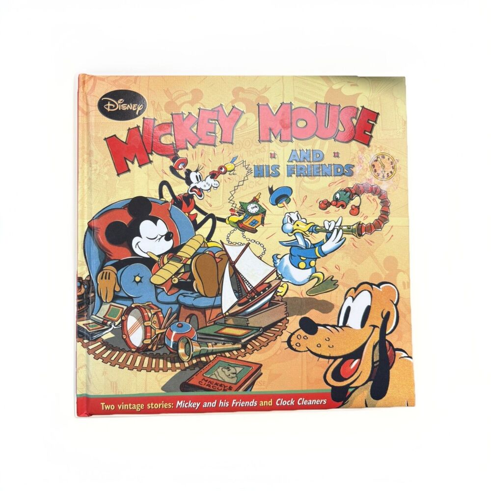 Disney Mickey Mouse and Friends Hardcover Two Vintage Stories Clock Cleaners